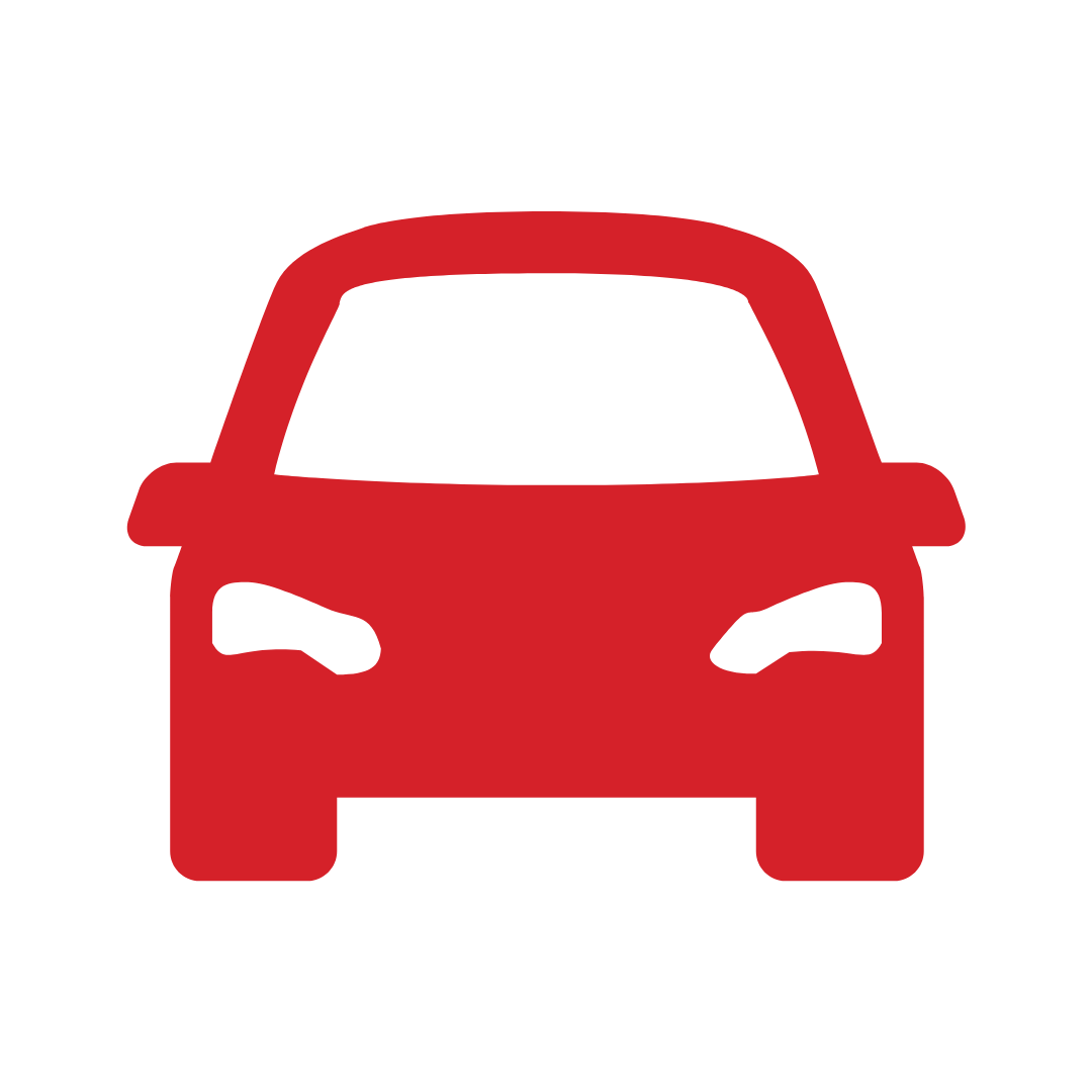 A front view of a car.